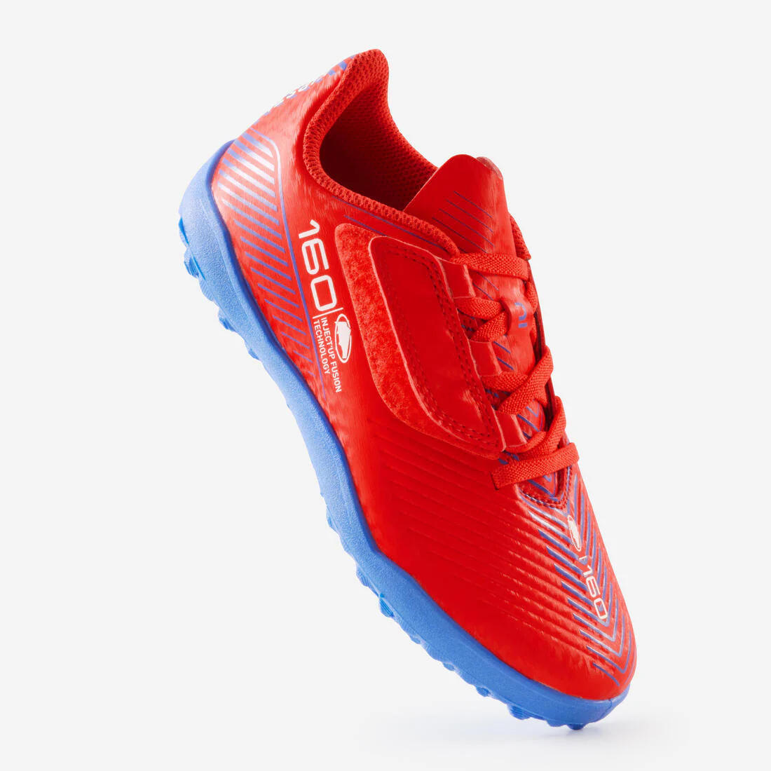 Tenis de fútbol para césped con cierre de contacto Easy rojos para niños 160 - Image 23