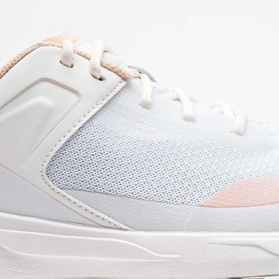Tenis de golf blancos y beige rosados para mujer WW500 - Image 5