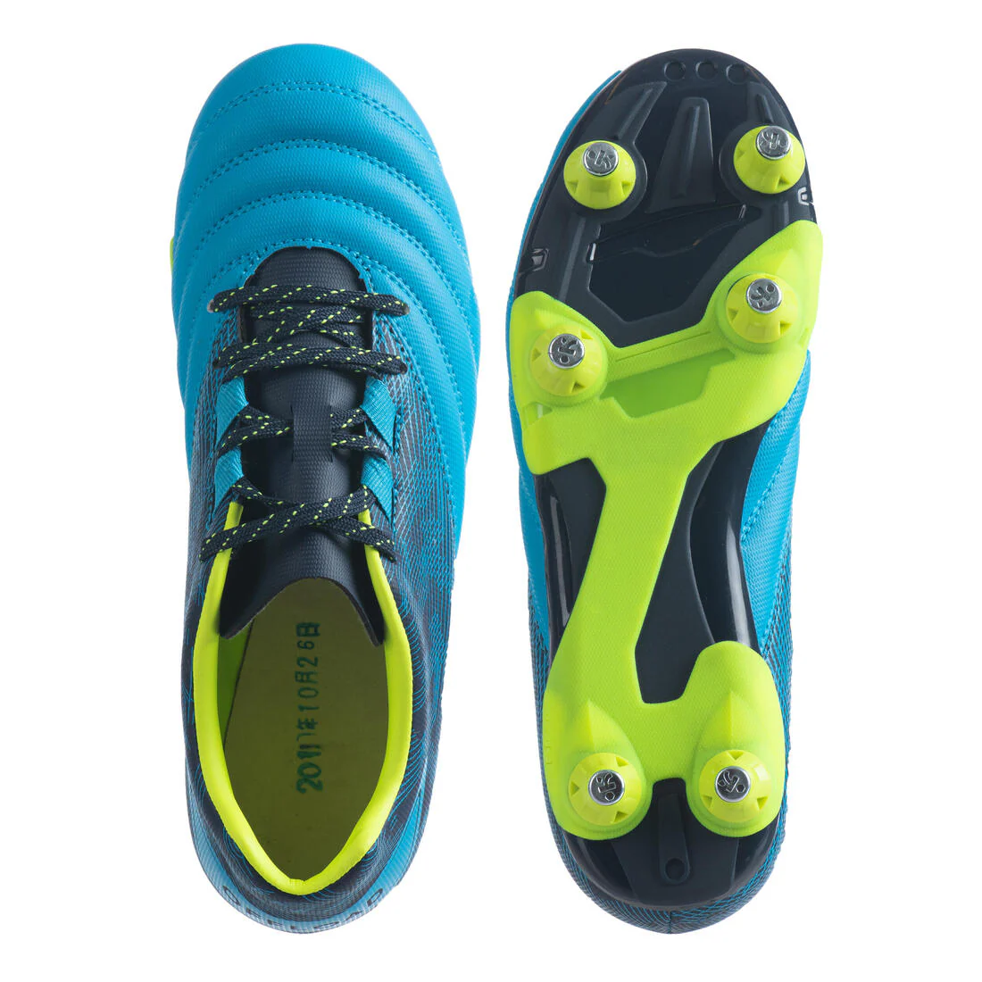 Tenis De Rugby Offload R500 Tacos Fijos Terrenos Secos Niños Azul - Image 6