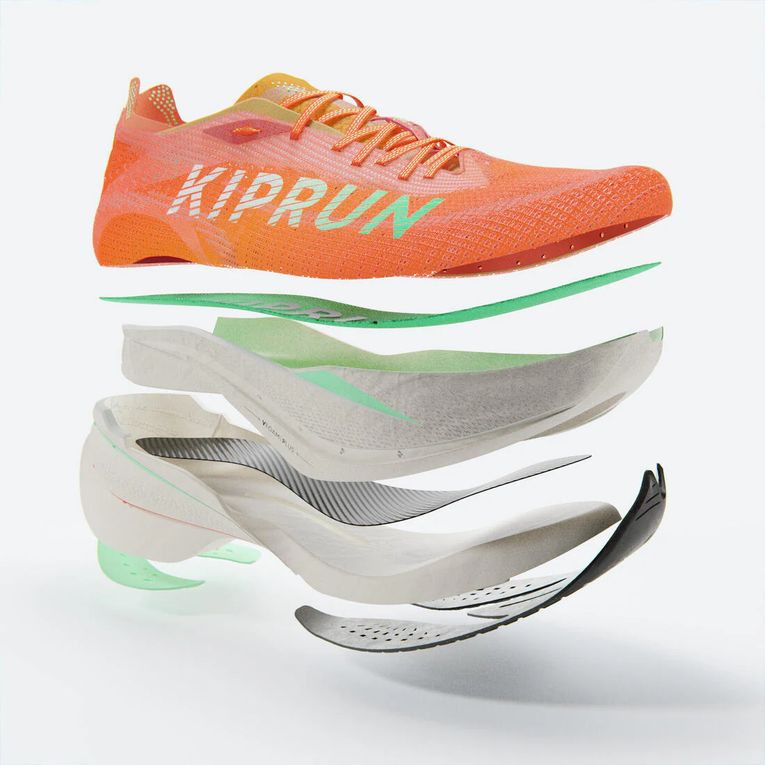 Tenis de running con placa de carbono naranjas para hombre Kiprun KD900X LD+ - Image 9