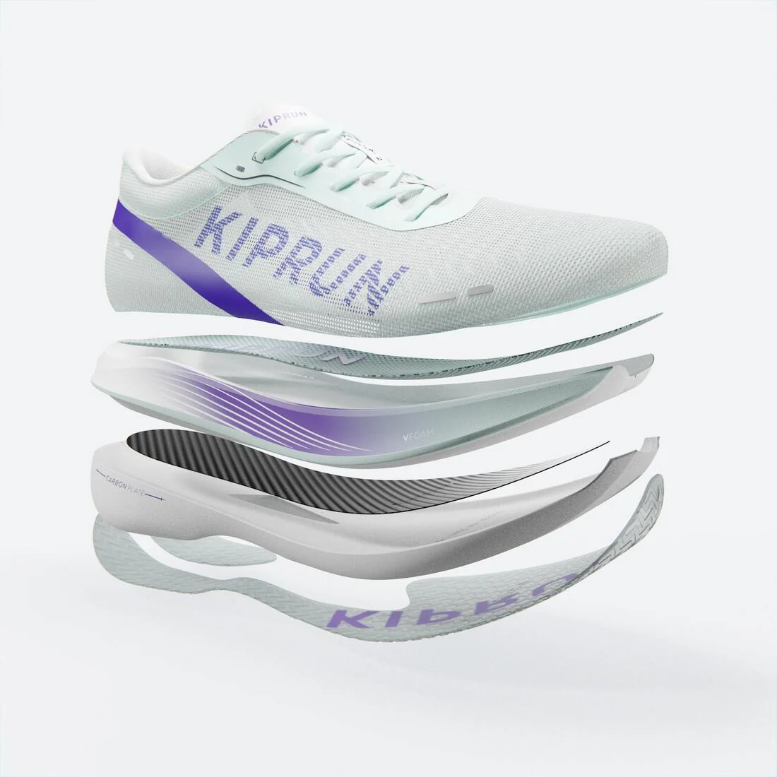 Tenis de running verde claro con violeta para mujer Kiprun KD900X.2 - Image 16
