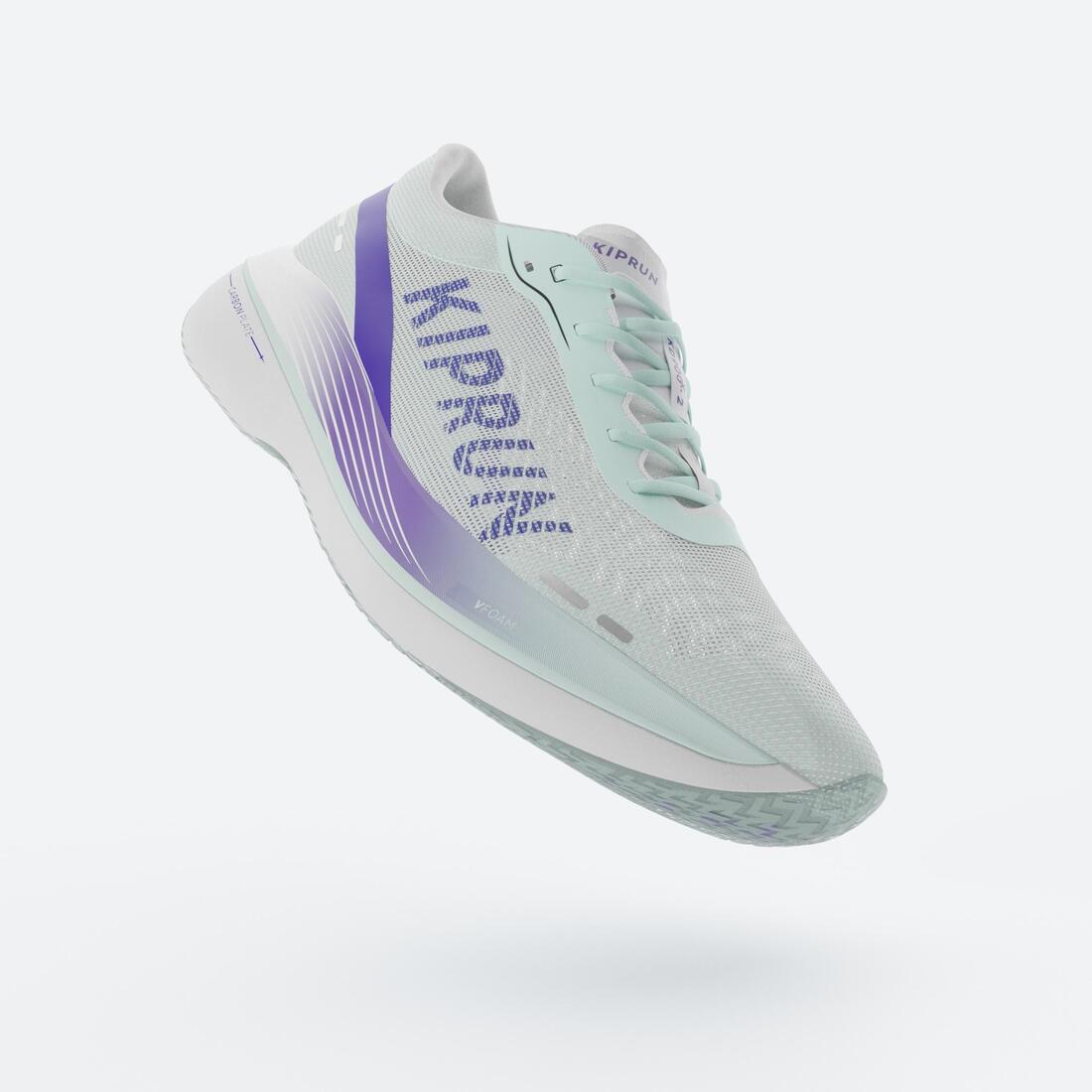 Tenis de running verde claro con violeta para mujer Kiprun KD900X.2 - Image 4