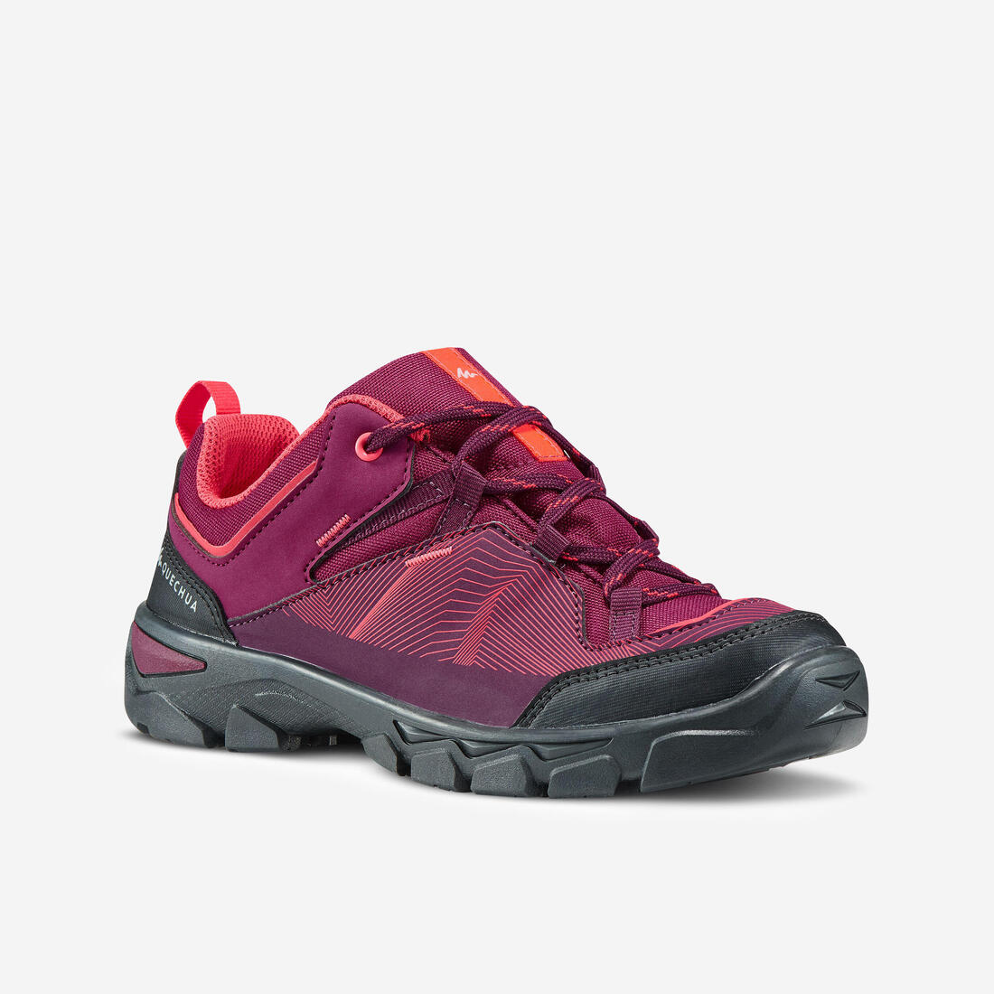 Tenis de senderismo con cordones morados para niñas talla 35-38 MH120 Low