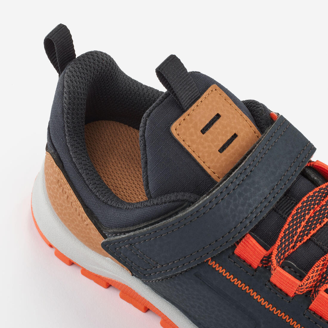 Tenis de senderismo con tira autoadherente azul con naranja para niños NH500 - Image 3