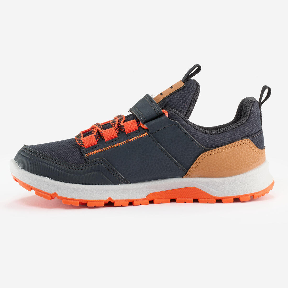 Tenis de senderismo con tira autoadherente azul con naranja para niños NH500 - Image 5