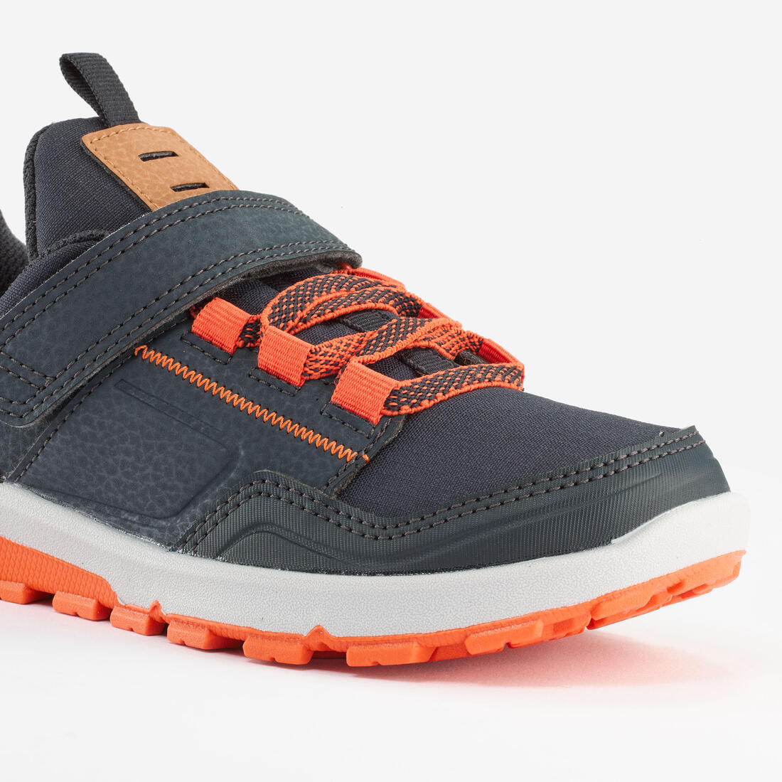 Tenis de senderismo con tira autoadherente azul con naranja para niños NH500 - Image 8
