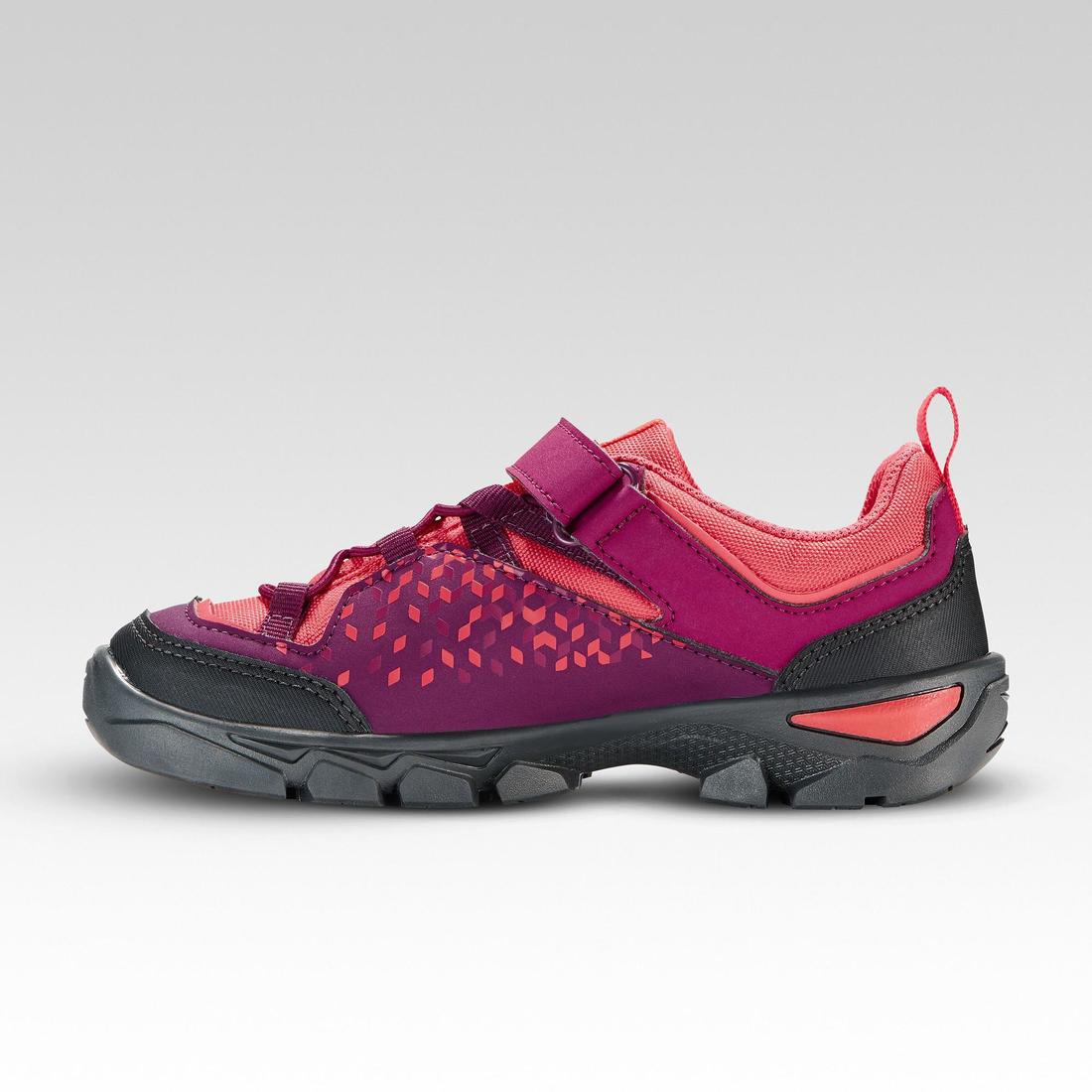 Tenis de senderismo con tira de velcro morados para niños de 17 a 21.5 MH120 Low - Image 2