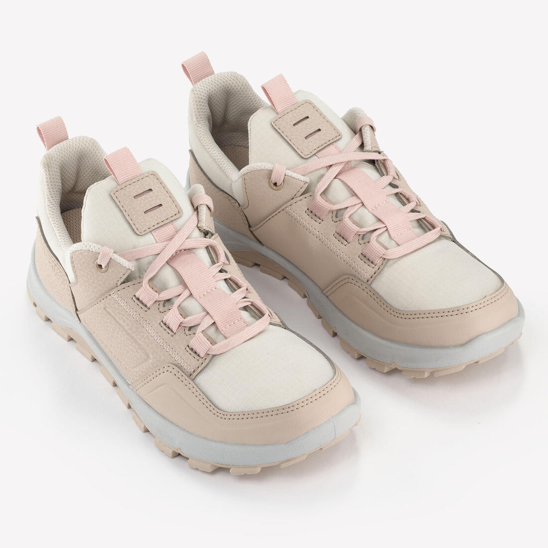 Tenis de senderismo de caña baja con cintas lino con rosa para niños NH500 - Image 2
