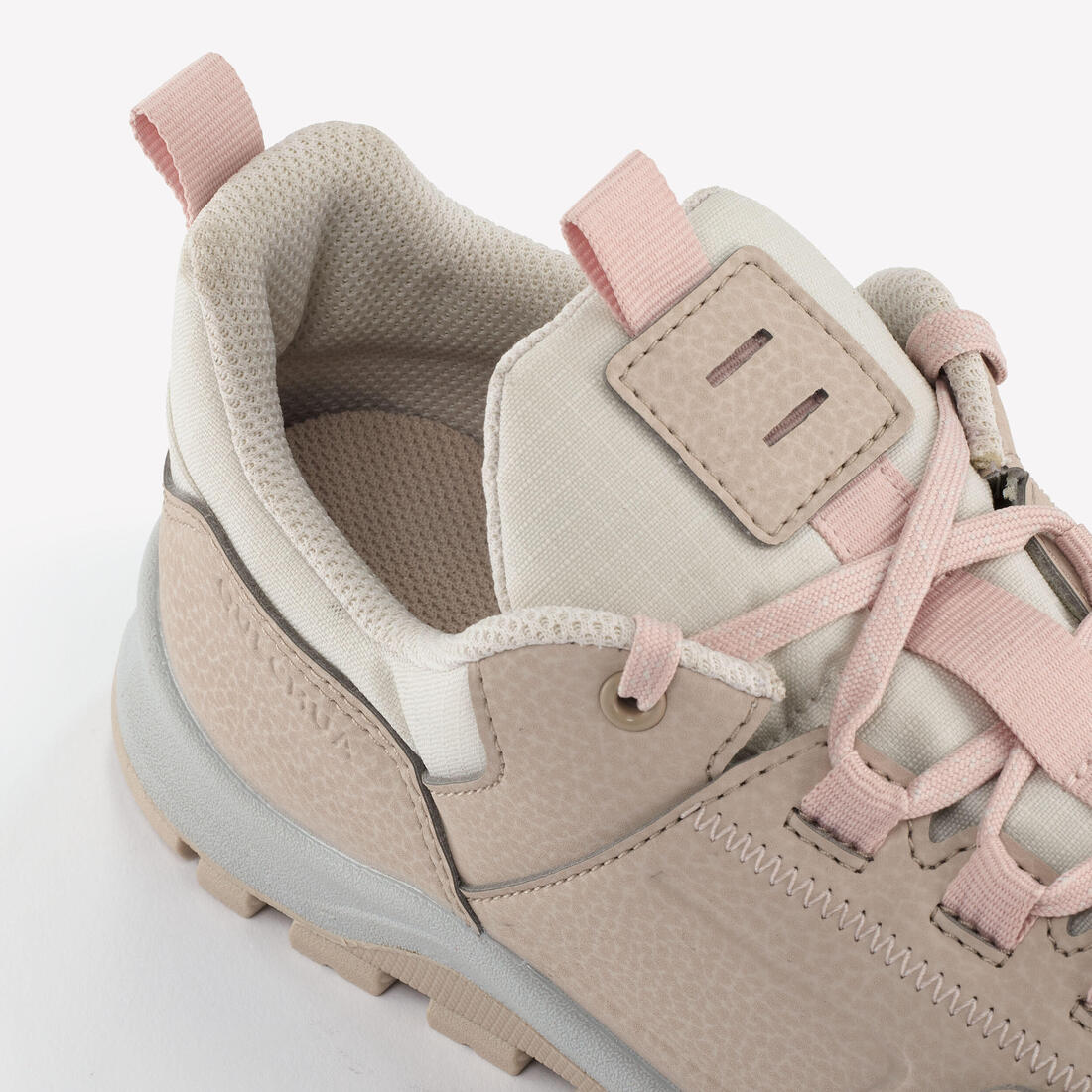 Tenis de senderismo de caña baja con cintas lino con rosa para niños NH500 - Image 3