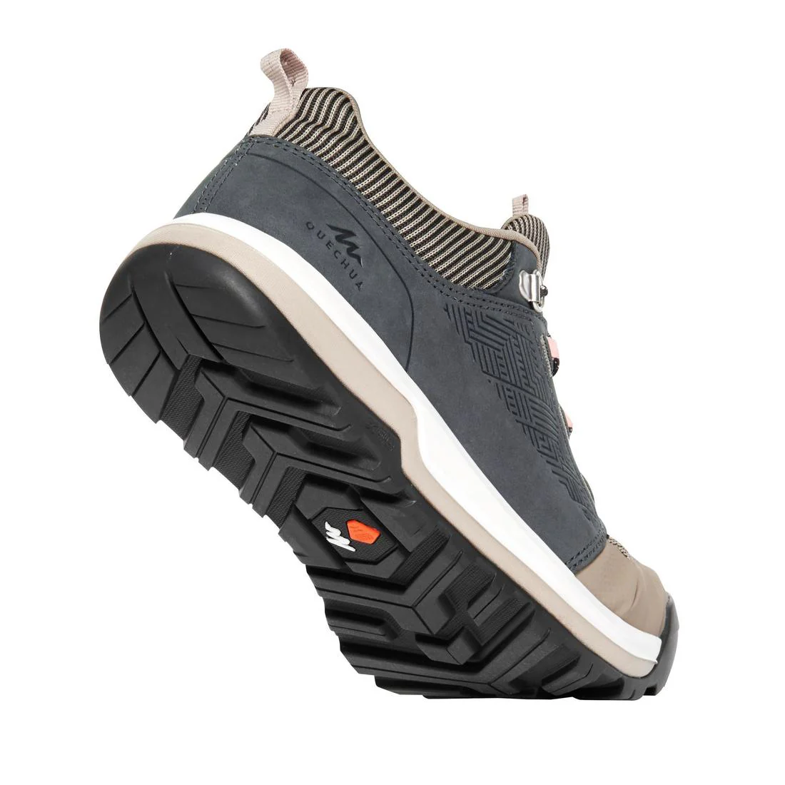 Tenis de senderismo de piel beige caqui para mujer NH500 - Image 4