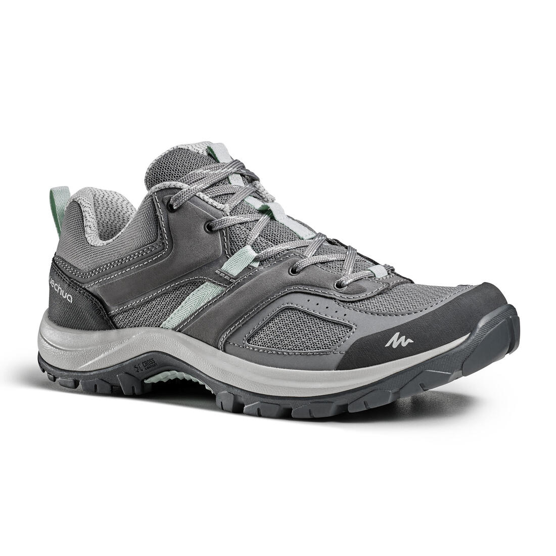 Tenis de senderismo en montaña gris con verde para mujer MH100 - Image 3