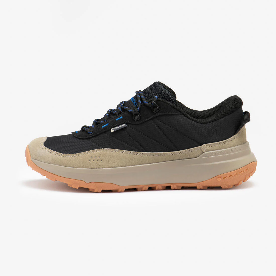 Tenis de senderismo impermeables de caña baja negros para hombre NH500