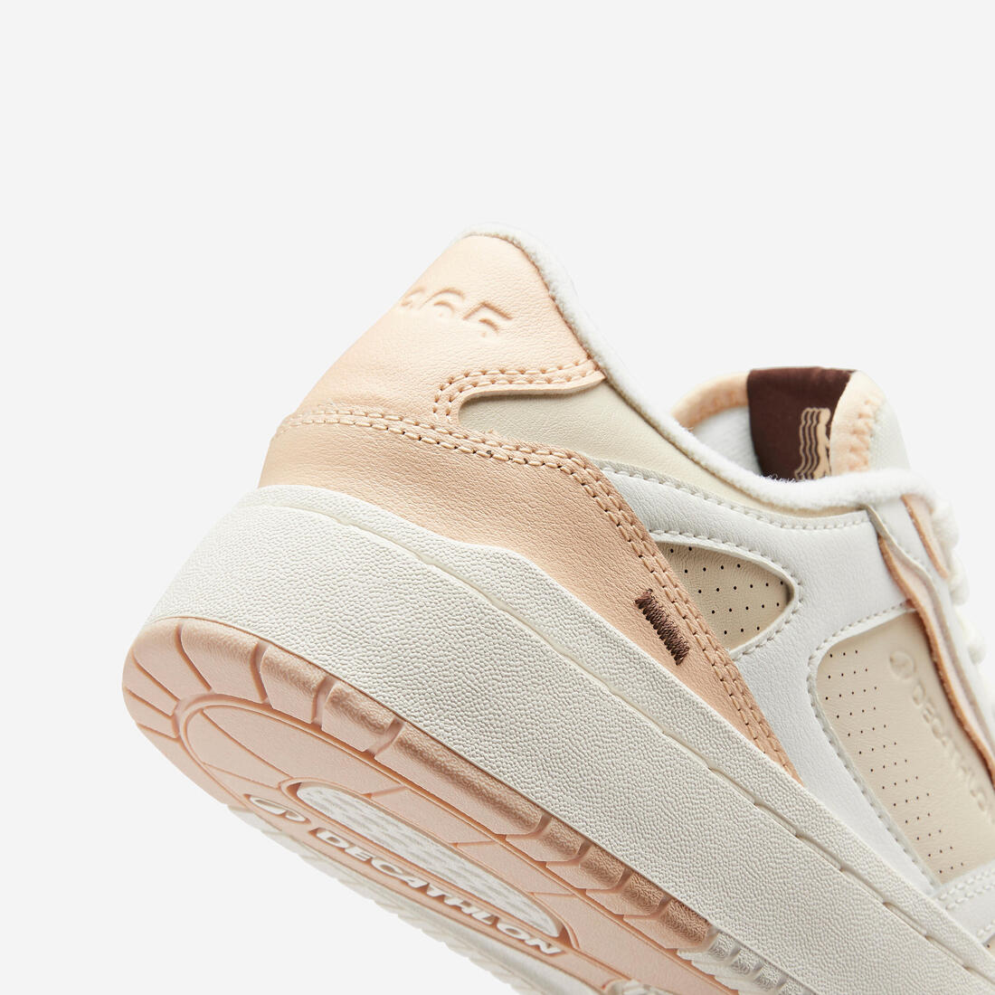 Tenis deportivos de piel beige con para mujer CJ80 - Image 3