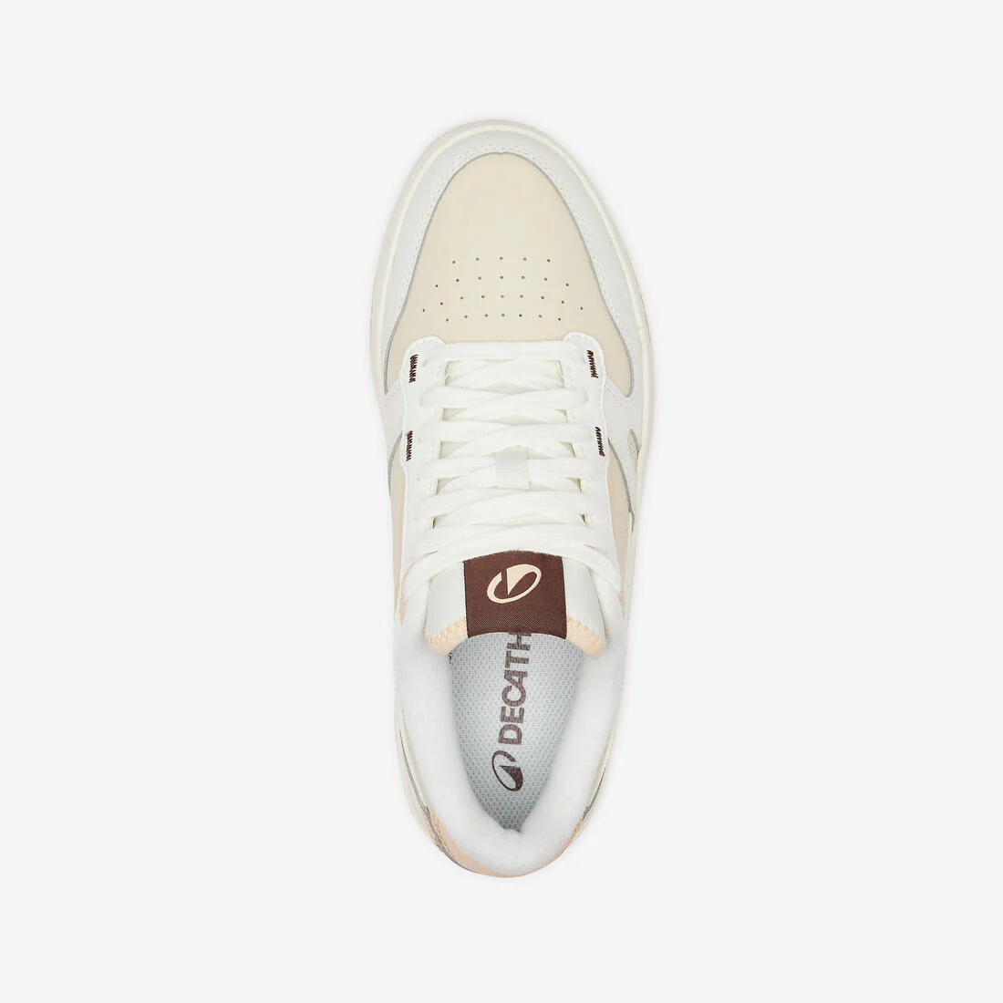 Tenis deportivos de piel beige con para mujer CJ80 - Image 5