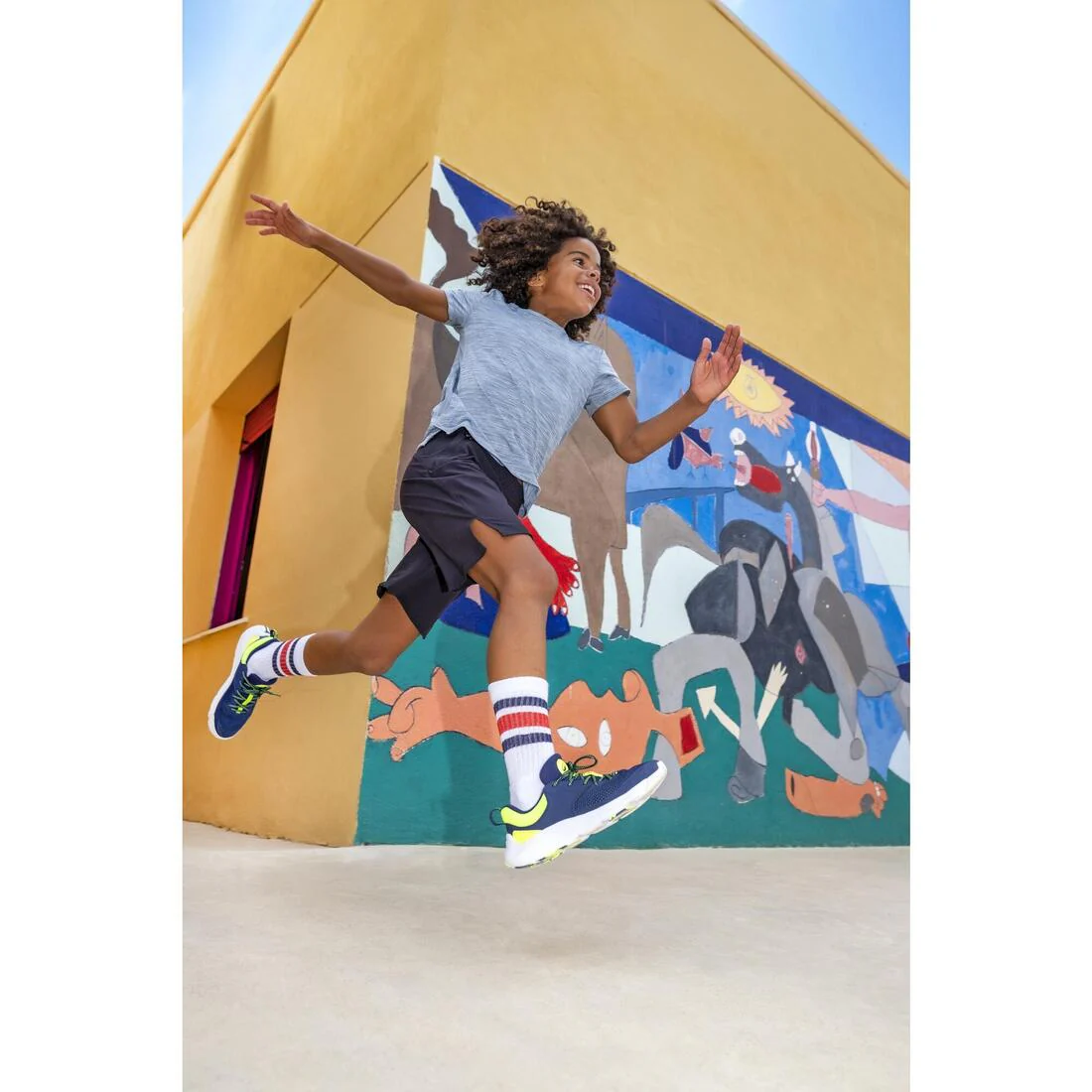 Tenis deportivos ligeros con agujetas azul con para niños Playful Fast - Image 16