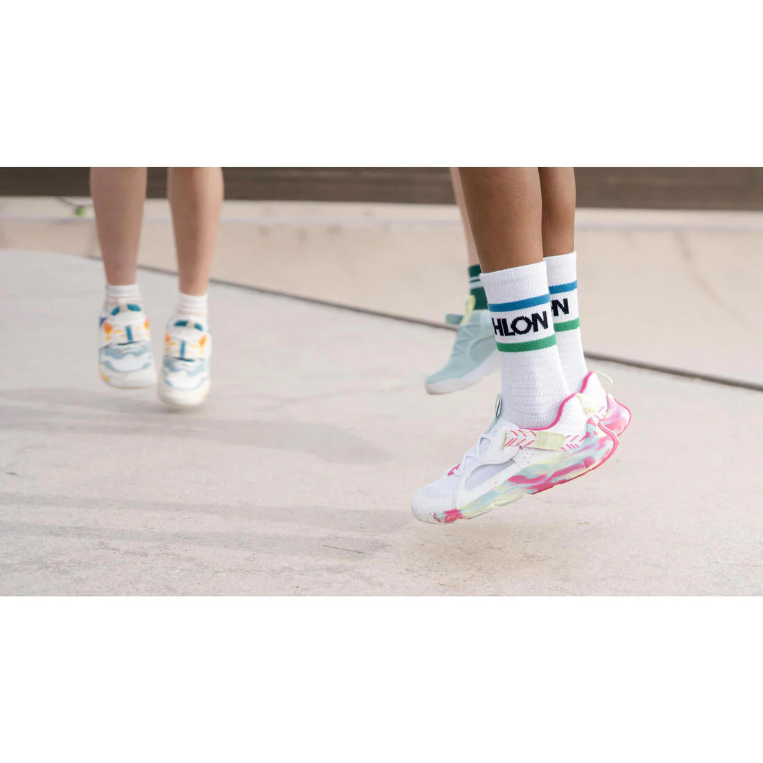 Tenis multideporte transpirables blanco con para niños Playful Summer - Image 29