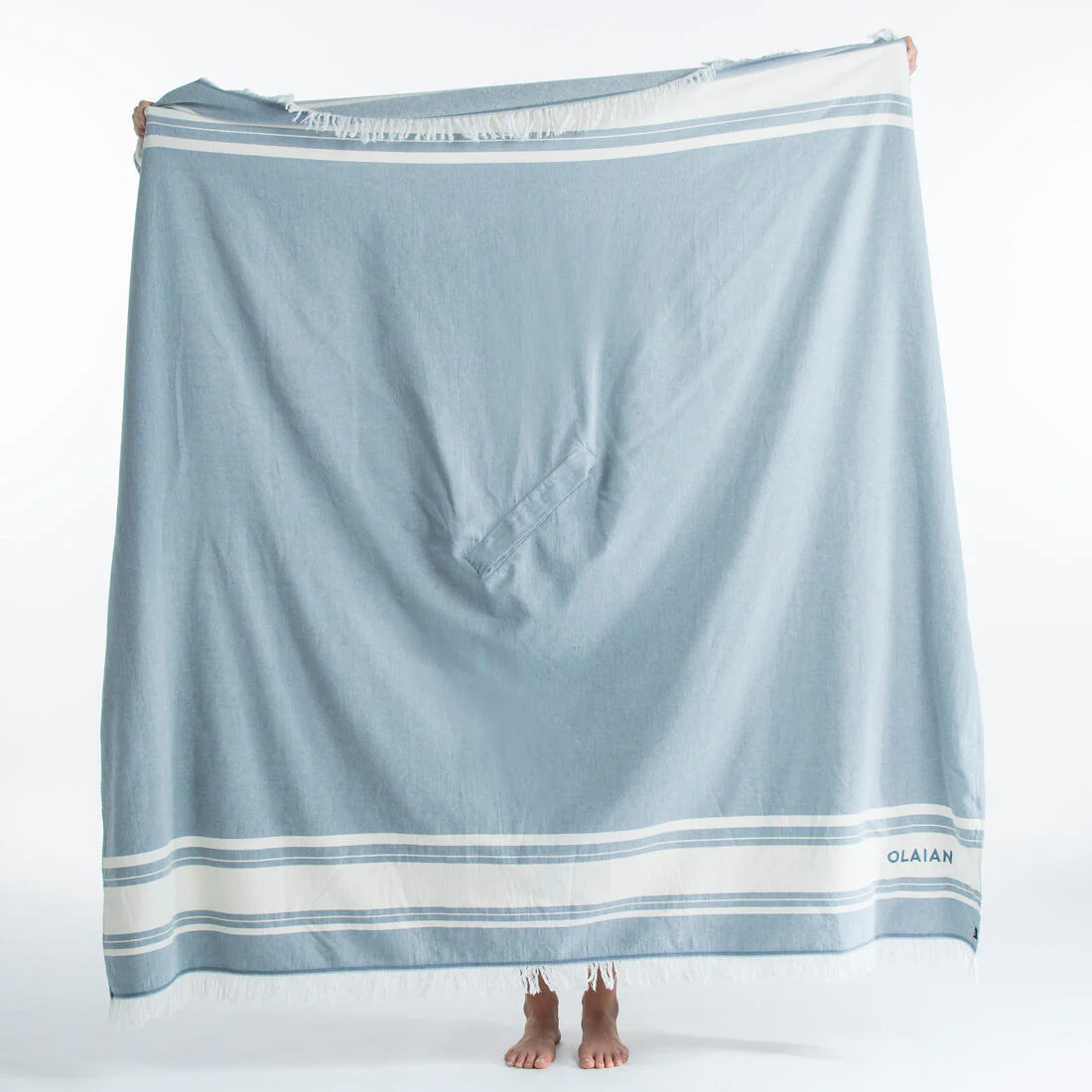 Toalla Playa-Poncho Gris-Azul 190 x 190 cm - Image 13