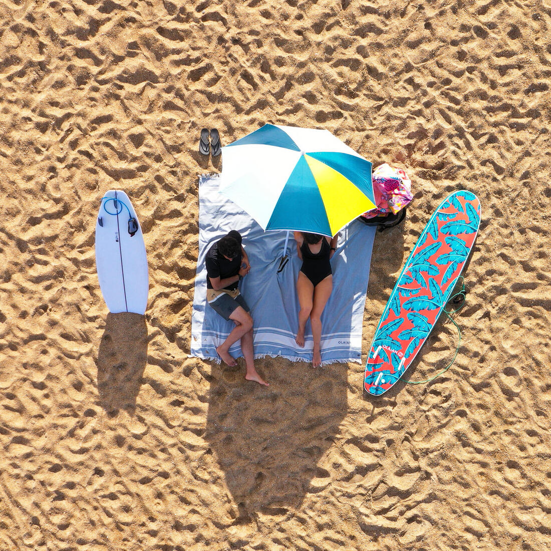 Toalla Playa-Poncho Gris-Azul 190 x 190 cm - Image 22