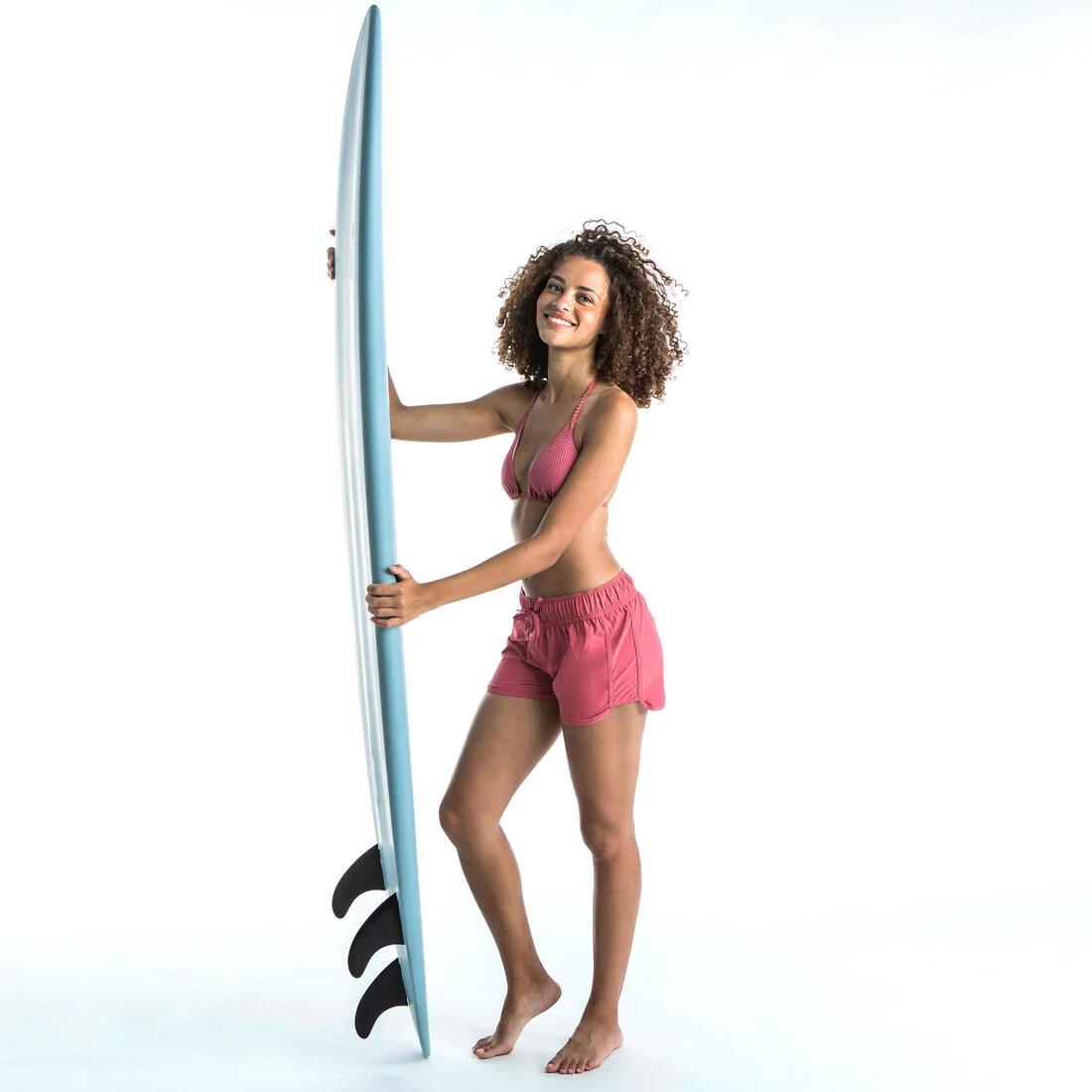Top de bikini de natación con diseño de triángulos rosa para mujer Mae - Image 20