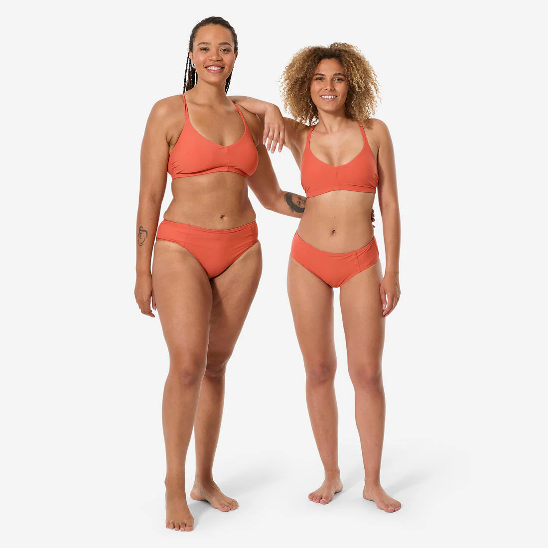 Top de bikini de natación terracota texturizado para mujer Lila Simy - Image 2