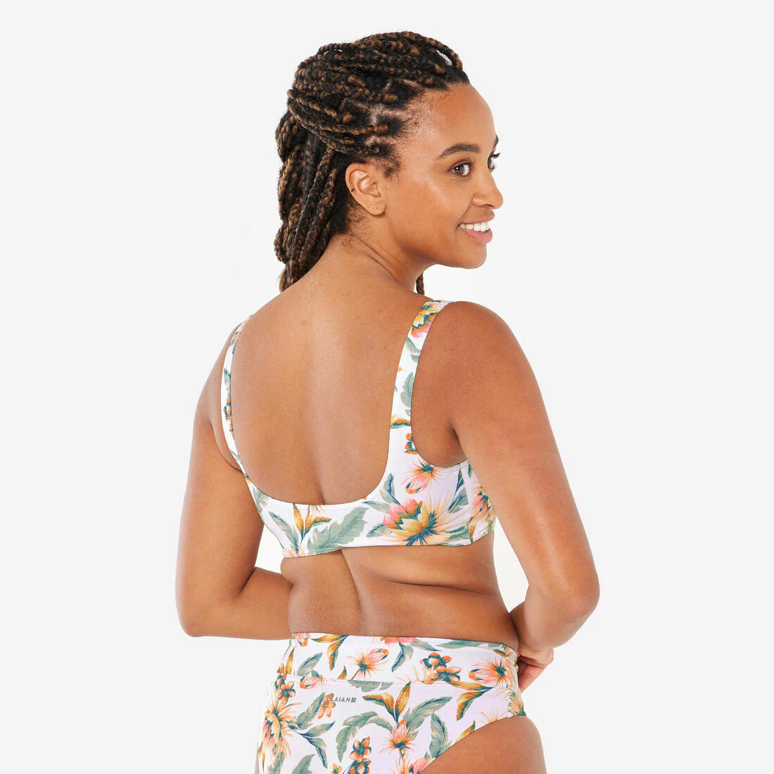 Top de bikini de surf caqui para mujer Aurely Paisley - Image 12