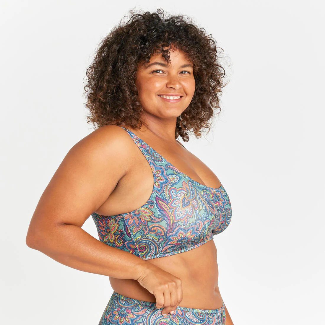 Top de bikini de surf caqui para mujer Aurely Paisley - Image 19