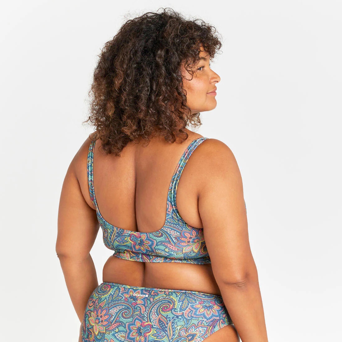 Top de bikini de surf caqui para mujer Aurely Paisley - Image 22