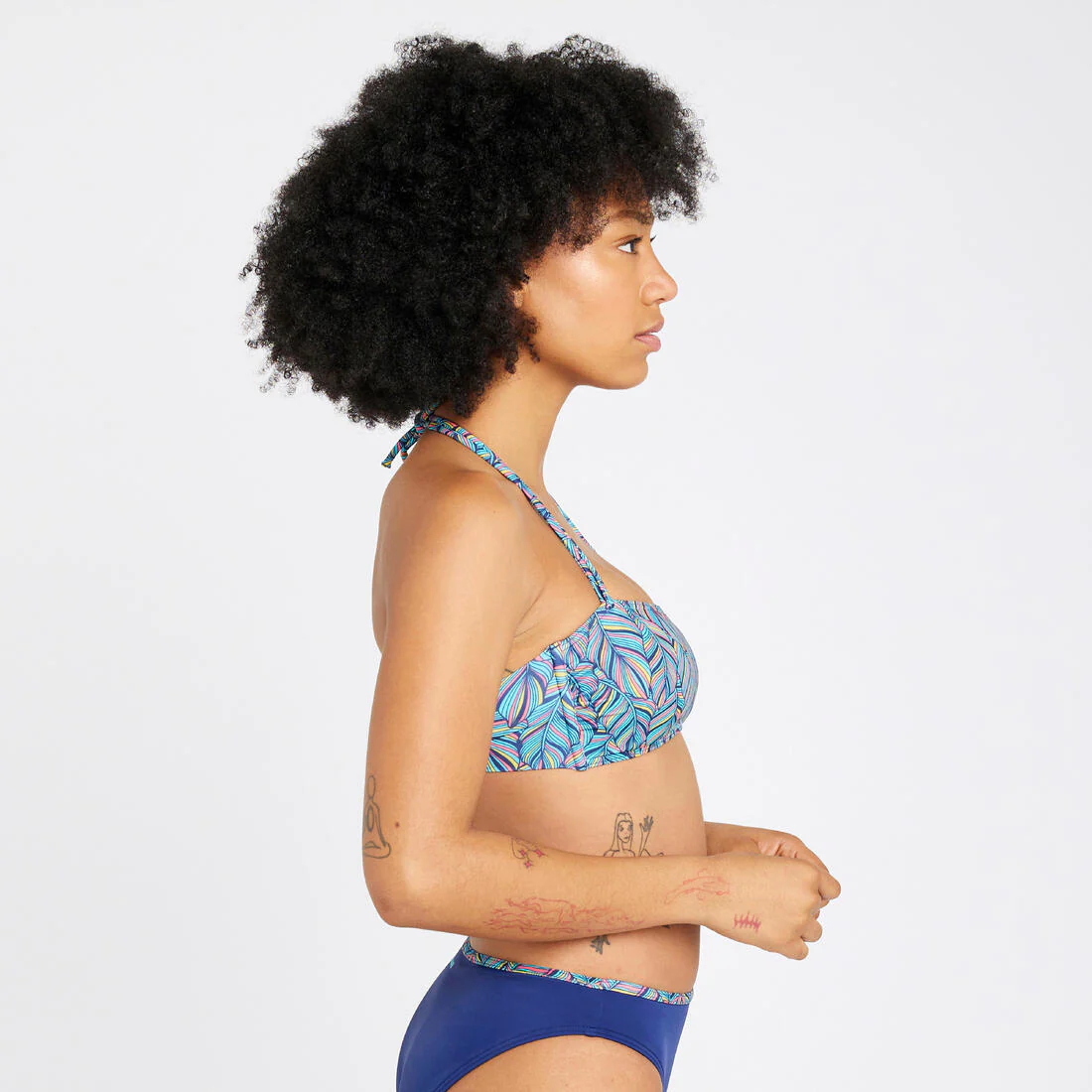 Top de bikini de surf estilo bandeau turquesa para mujer Laura Foly - Image 2