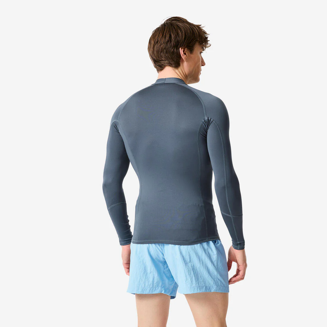 Top de surf anti-UV de manga larga gris para hombre 100 - Image 3