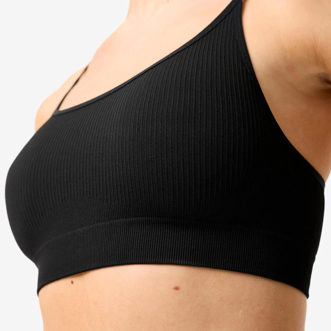 Top deportivo tipo bralette acanalado negro para mujer - Image 6