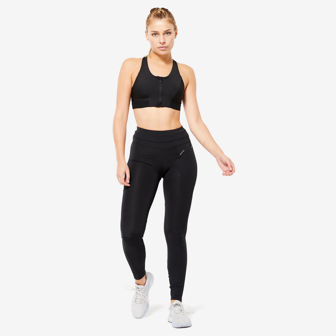 Top fitness Mujer Negro Acanalado Cierre Sujeción Moderada - Image 18
