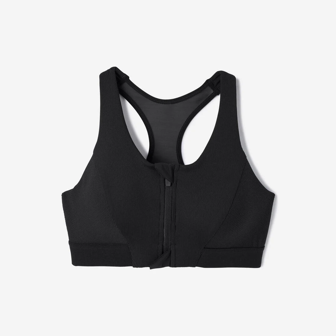 Top fitness Mujer Negro Acanalado Cierre Sujeción Moderada - Image 22