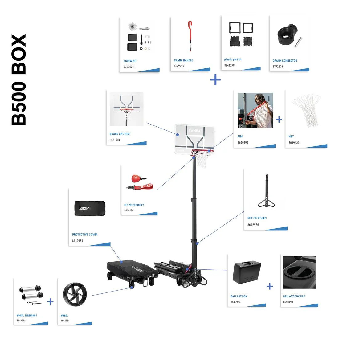 Tornillería para ruedas de canasta de básquetbol B500 Box - Image 2