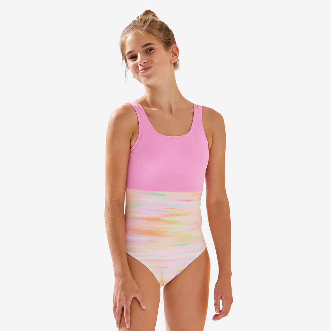 Traje de baño 500 Charlie Niña Fucsia
