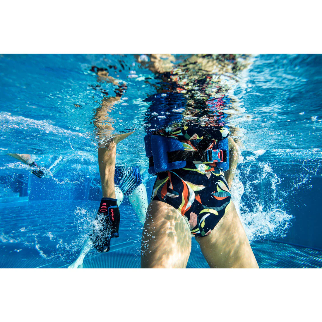 Traje de Baño Aquagym Karli Flo Mujer Azul/Naranja - Image 11