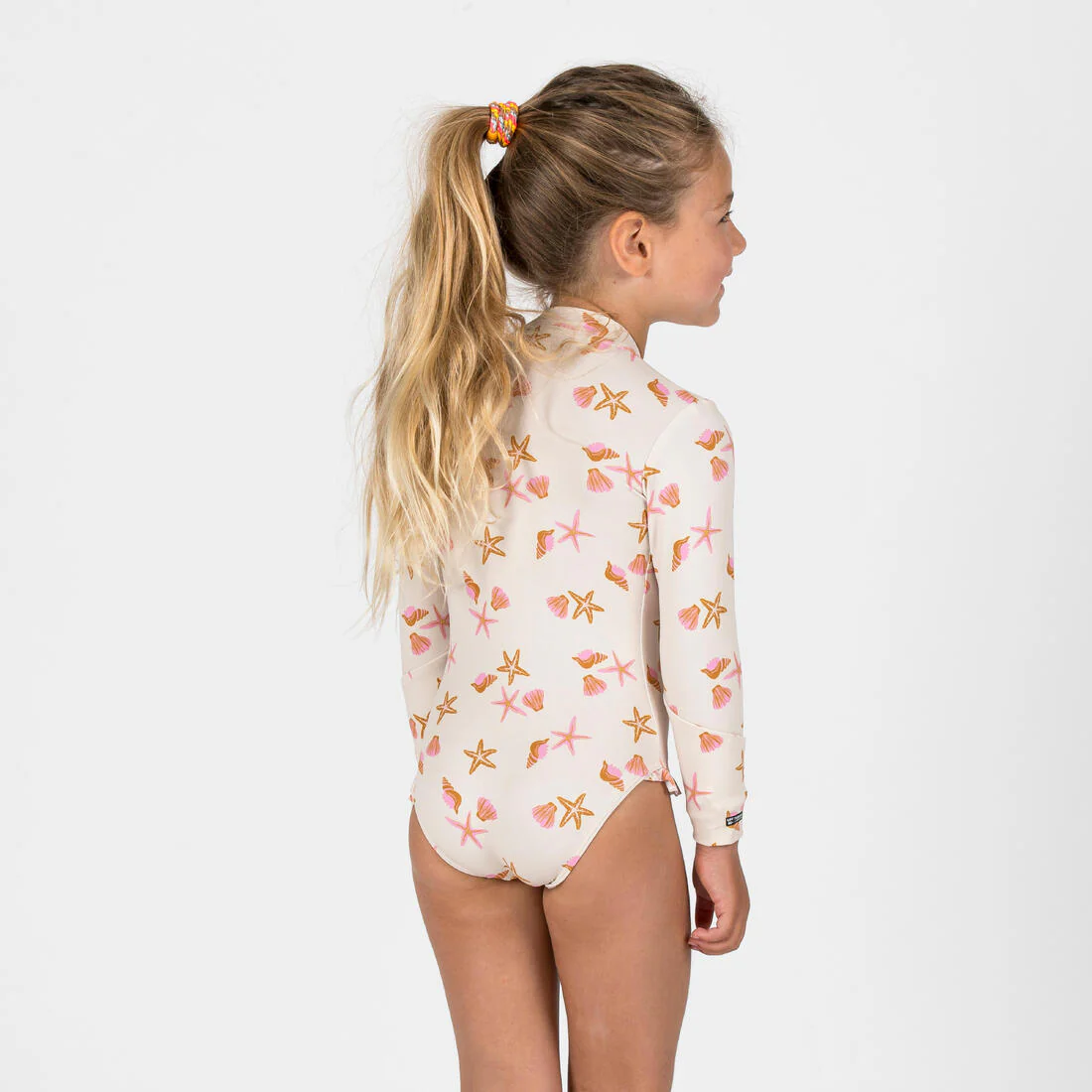 Traje de baño de natación anti-UV de manga larga blanco para bebé Izia Shell - Image 4