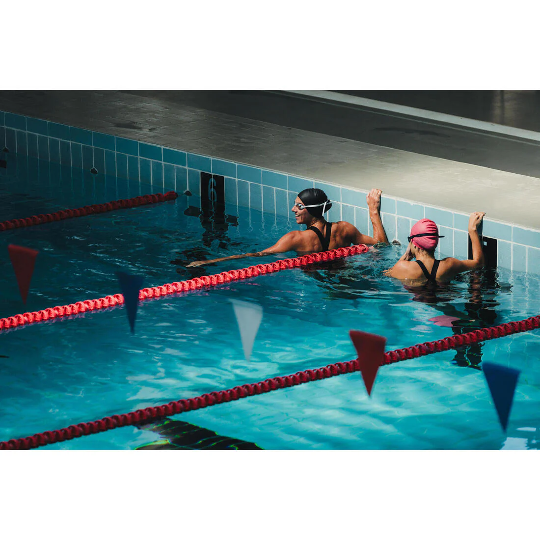 Traje de baño de natación azul con rosa para mujer 100 Kelly - Image 12