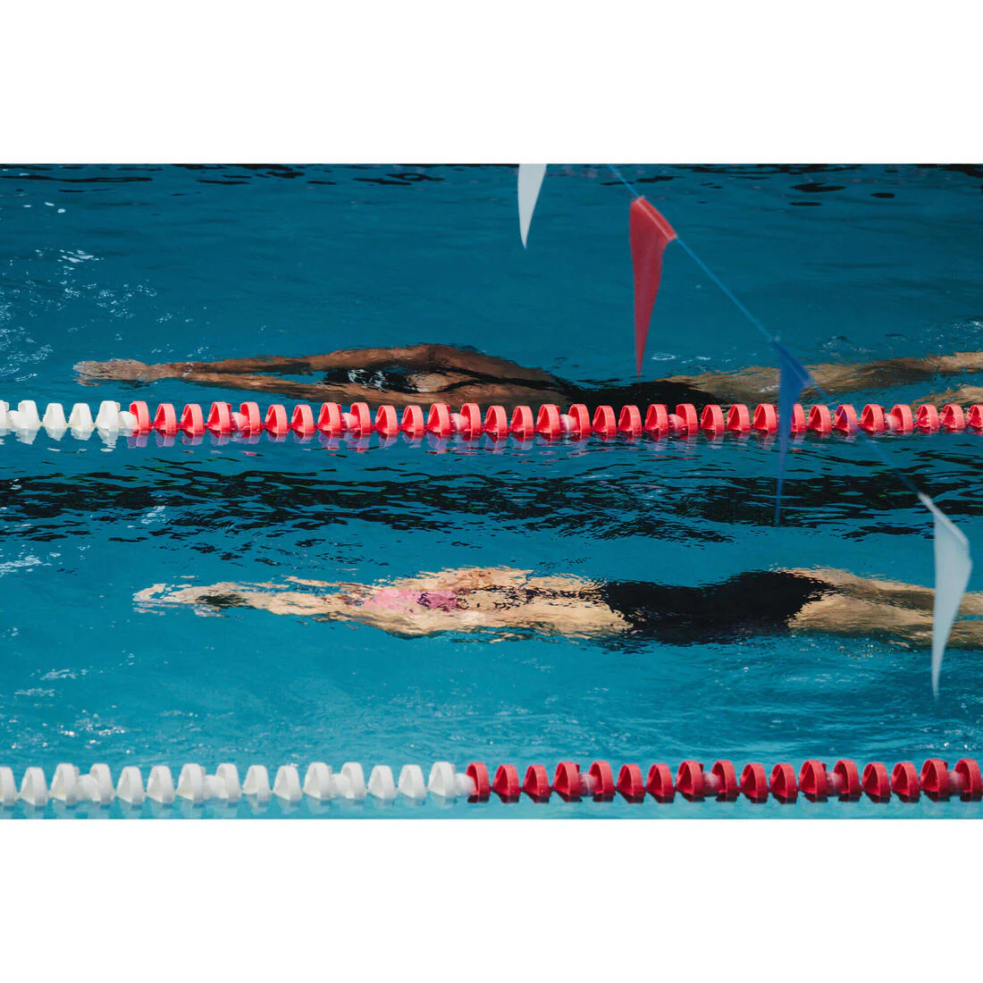 Traje de baño de natación azul con rosa para mujer 100 Kelly - Image 14