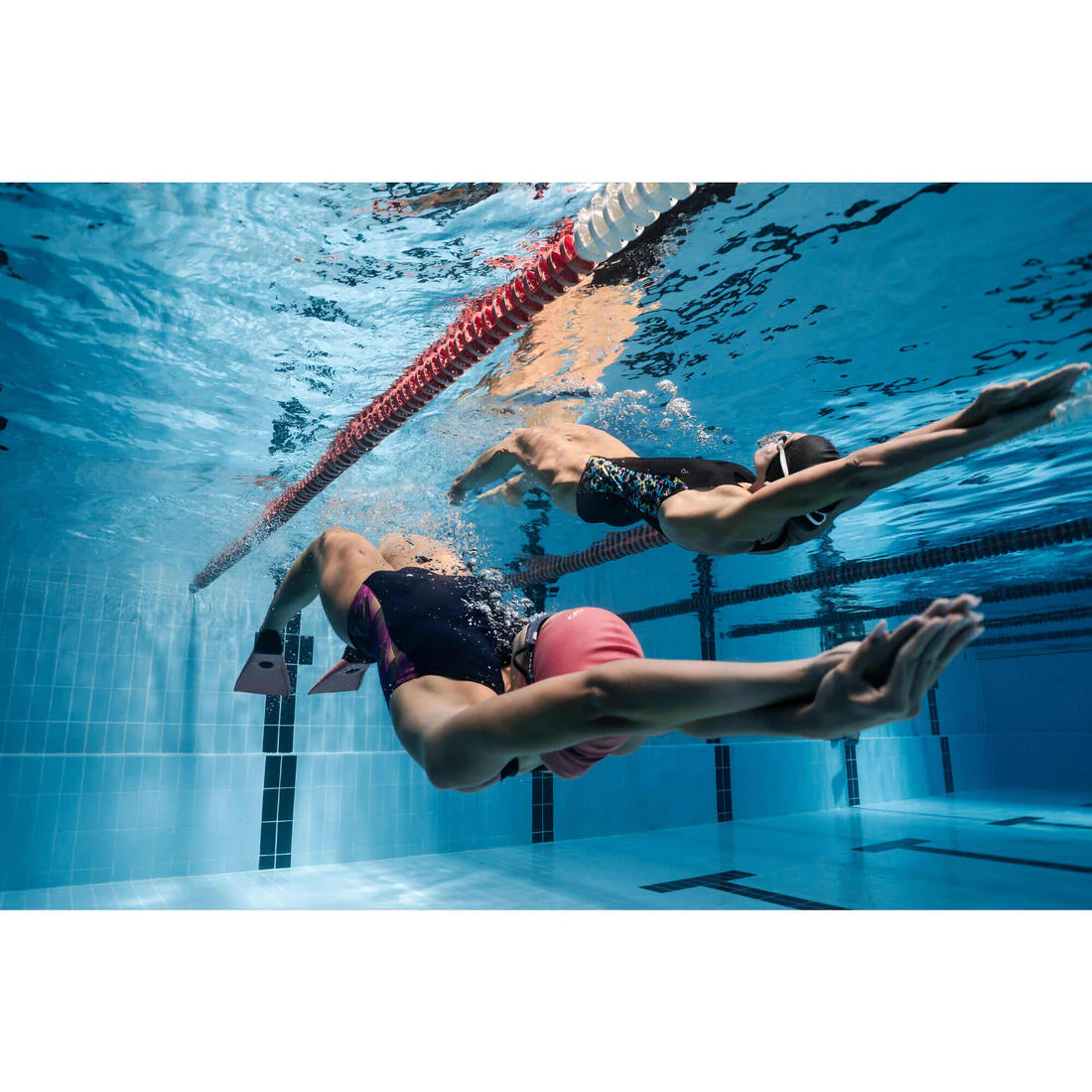 Traje de baño de natación azul con rosa para mujer 100 Kelly - Image 8