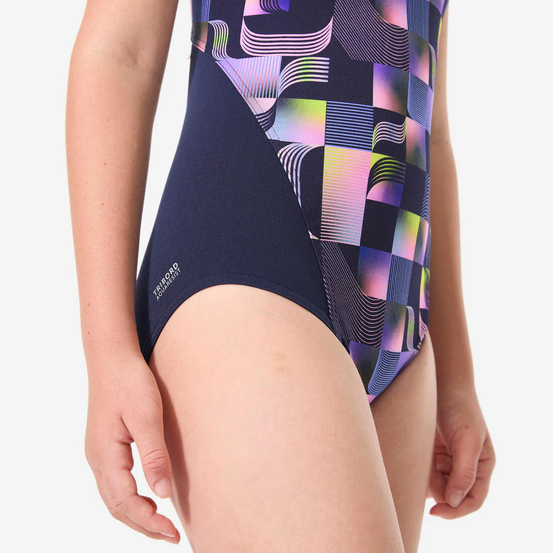 Traje de baño de natación azul con rosa para niña 500 Kamiye Alg - Image 31