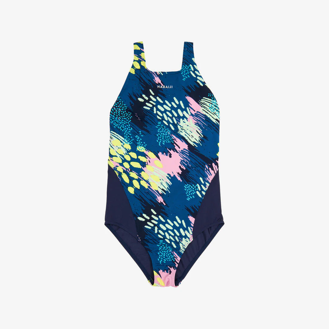 Traje de baño de natación azul con rosa para niña 500 Kamiye Alg - Image 7