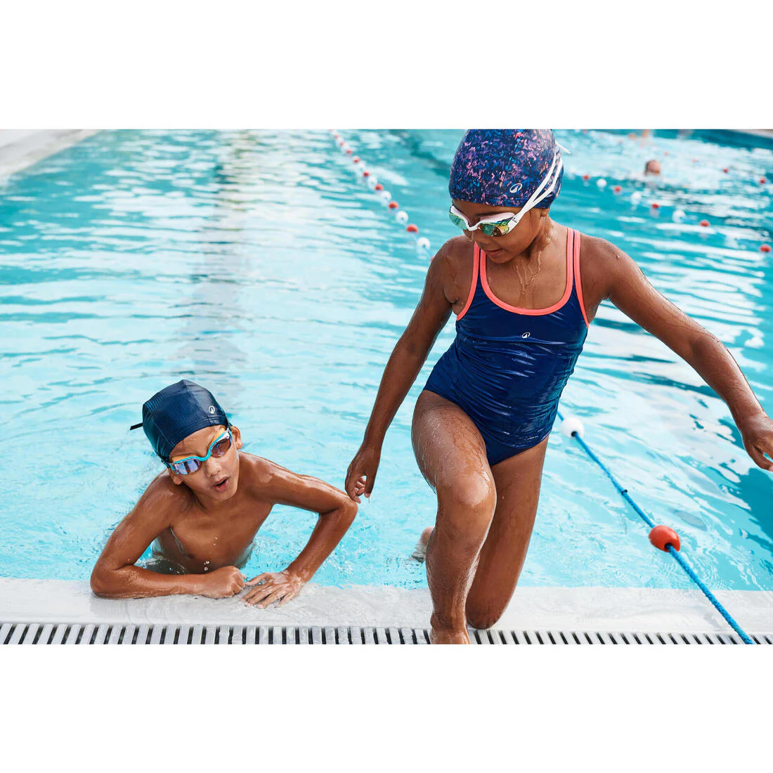 Traje de baño de natación azul oscuro para niña y adolescente 500 Olga - Image 19