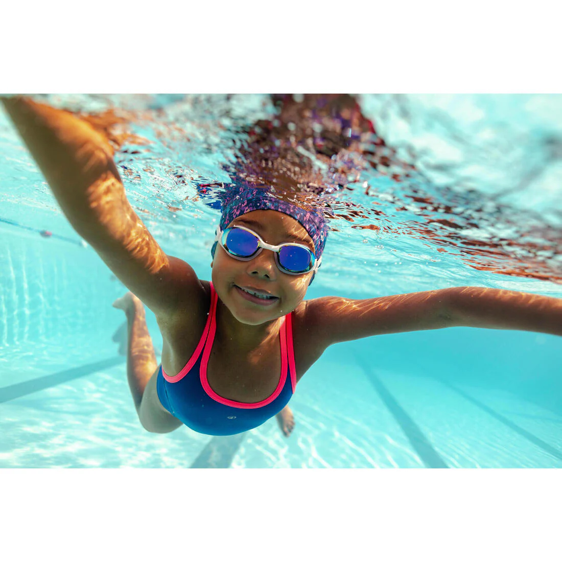 Traje de baño de natación azul oscuro para niña y adolescente 500 Olga - Image 20