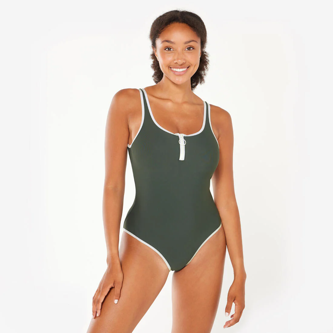 Traje de baño de natación con cierre para mujer 100 Heva Joy