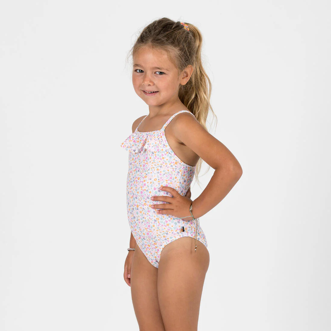 Traje de baño de natación con estampado y olanes para bebé y niña - Image 5