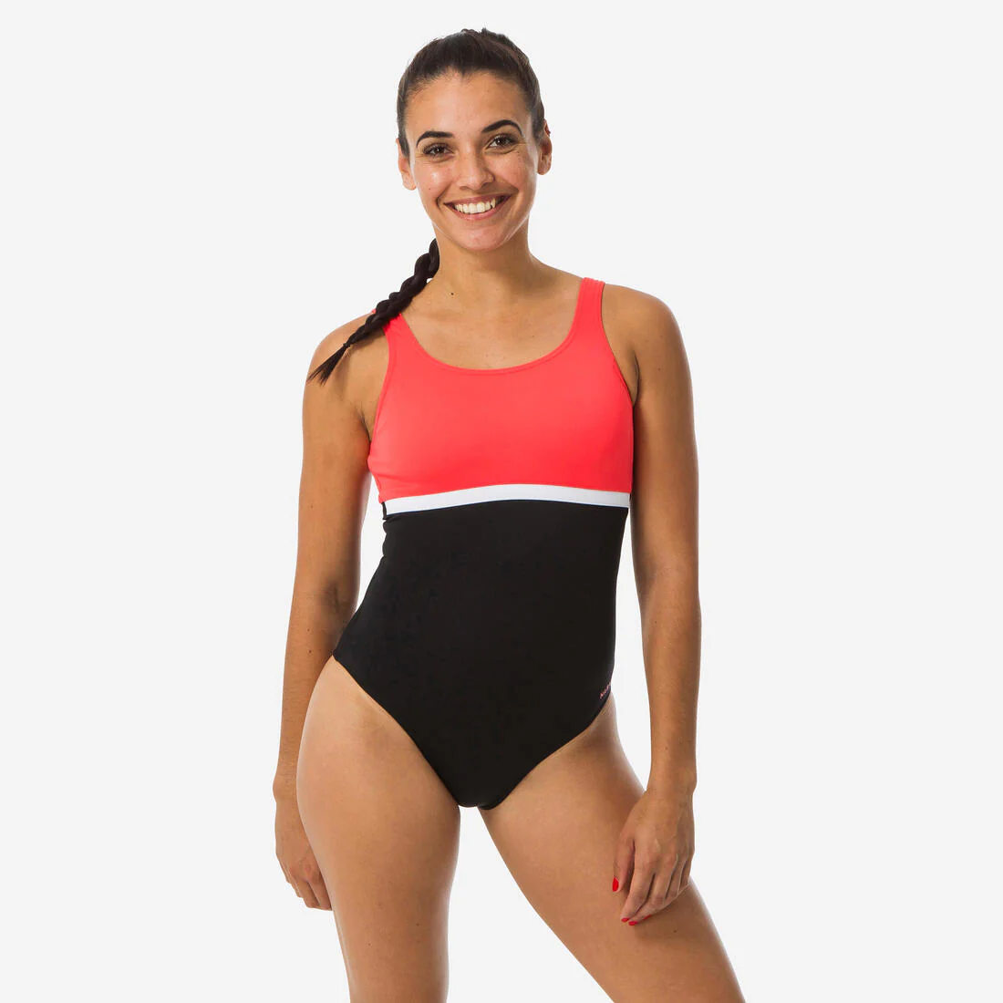 Traje de baño de natación negro con coral para mujer Heva Li - Image 2