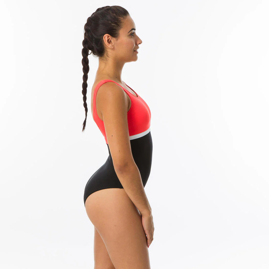 Traje de baño de natación negro con coral para mujer Heva Li - Image 5