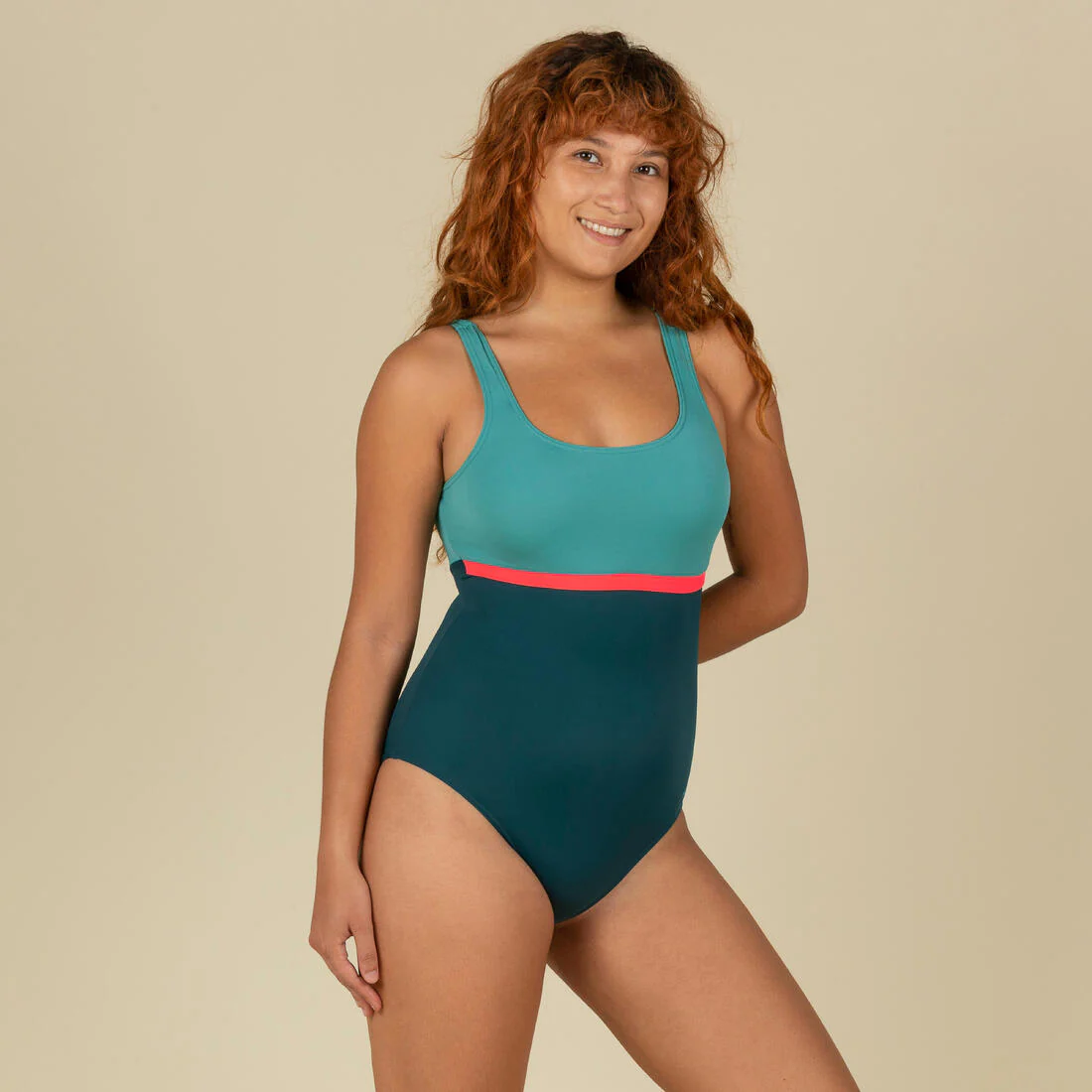 Traje de baño de natación negro con coral para mujer Heva Li - Image 6