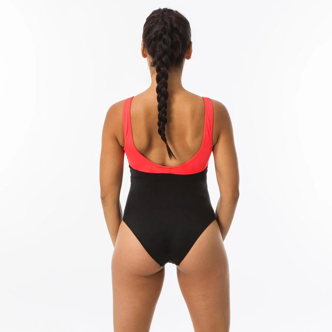 Traje de baño de natación negro con coral para mujer Heva Li - Image 7