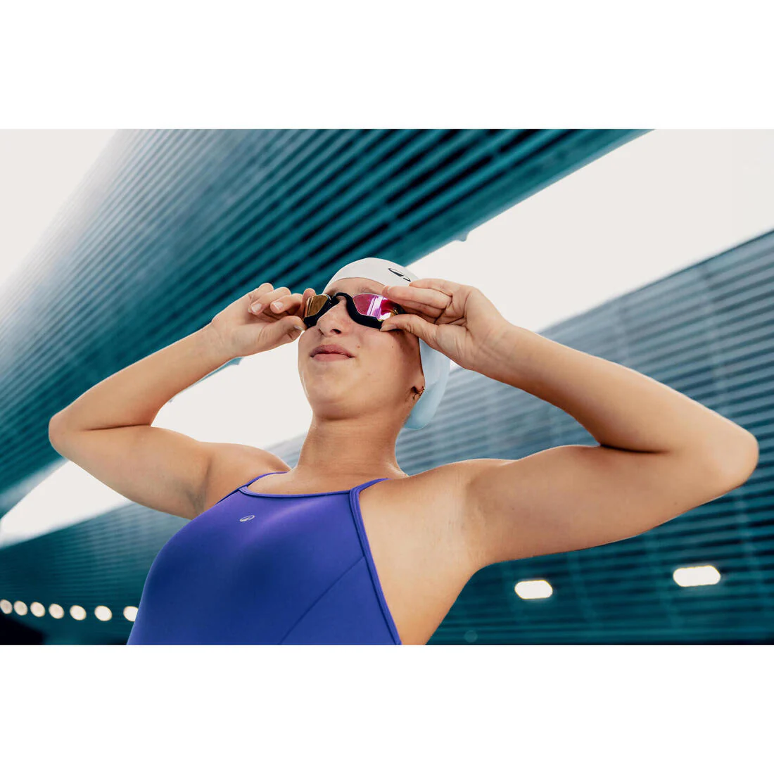 Traje de baño de natación negro con oro para niña 500 Kamily - Image 19